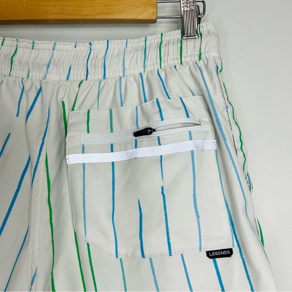 Legends Gray Striped Athletic Luka Lined Shorts Medium - Picture 5 of 7